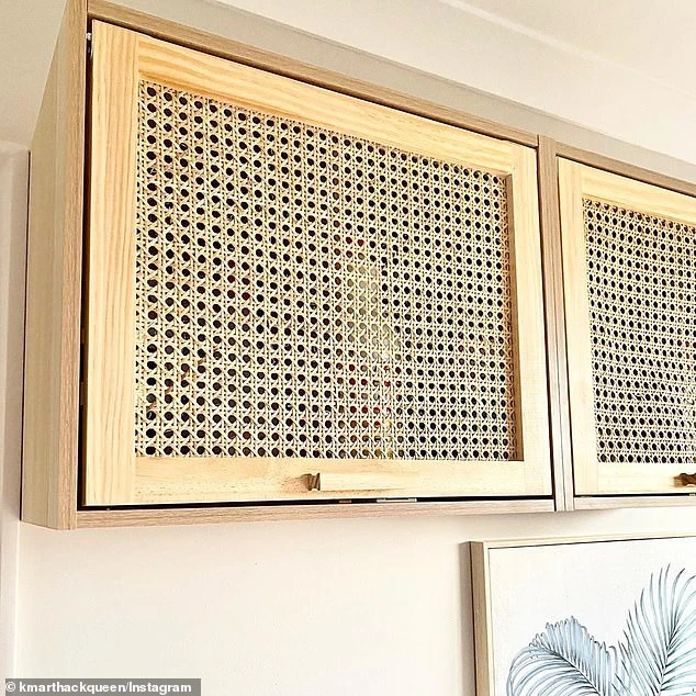 The side tables reinforced on the wall with wooden panels, which Samantha's husband attached to support them