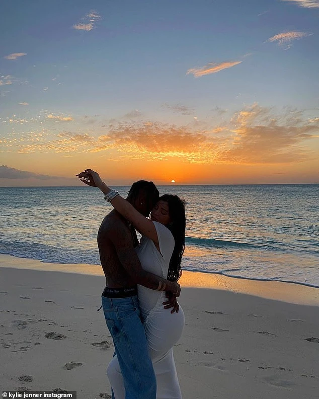 Family Man: As he continues to plan his career comeback, Scott is also focusing on family life with baby mama Kylie Jenner;  the couple pictured on Thursday